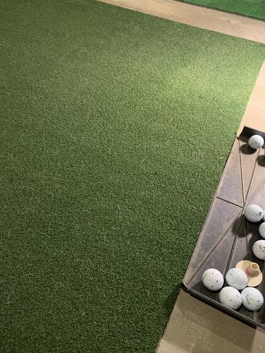 Customer photo review of FairwayHero Premier Golf Mat 5'x5' | Portable Golf Hitting Practice Mat