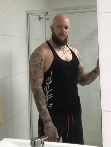 Customer photo review of Signature  T-BACK - gym singlet tanktop - Black/White