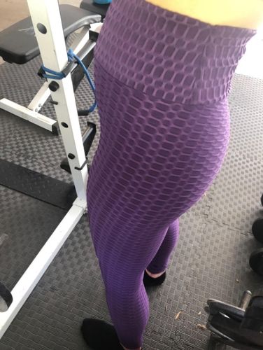 Customer photo review of GYMKARTEL® ANTI-CELLULITE AND PUSH UP LEGGINGS - PURPLE