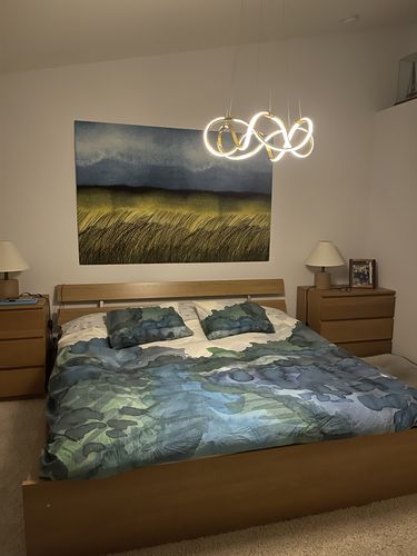 Customer photo review of Modern LED Draped Ribbon Chandelier