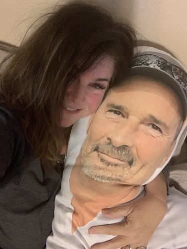 Customer photo review of Create A Custom Human Size Pillow