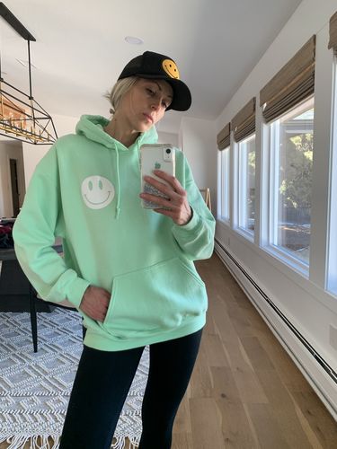 Customer photo review of Ascot + Hart Smile Logo Hoodie