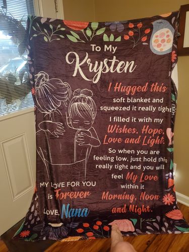 Customer photo review of Granddaughter Blanket - Hug