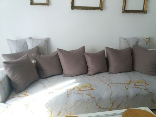 Customer photo review of Gold marmoriert - Kissenüberzüge 45 X 45 cm X 2 Artikel - Das Haus der Überzüge