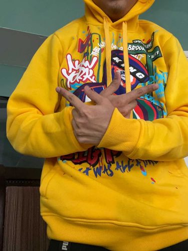 Customer photo review of Big Poppa Fleece Hoodie Gold (111-314)