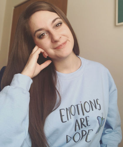 Customer photo review of Emotions Are Dope (Butterfly) -- Sweatshirt