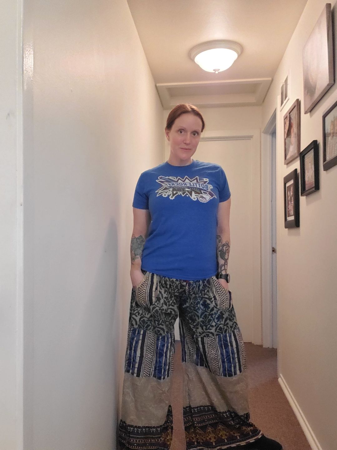 Customer photo review of Far Out Flare Patchwork Pants