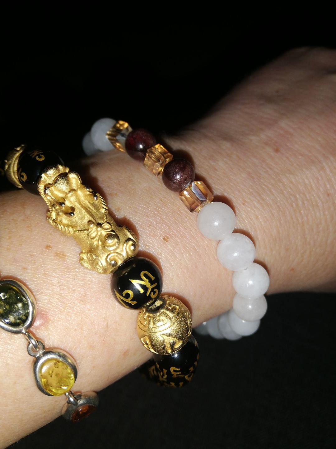 Customer photo review of Natural White Chalcedony Positivity Bracelet