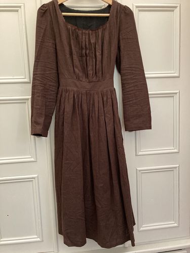 Rogers, S. review of vintage inspired brown linen party dress  C1776 image 1 out of 1
