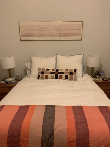 Customer photo review of Pink Stitched Lumbar Pillow by Justina Blakeney® X Loloi