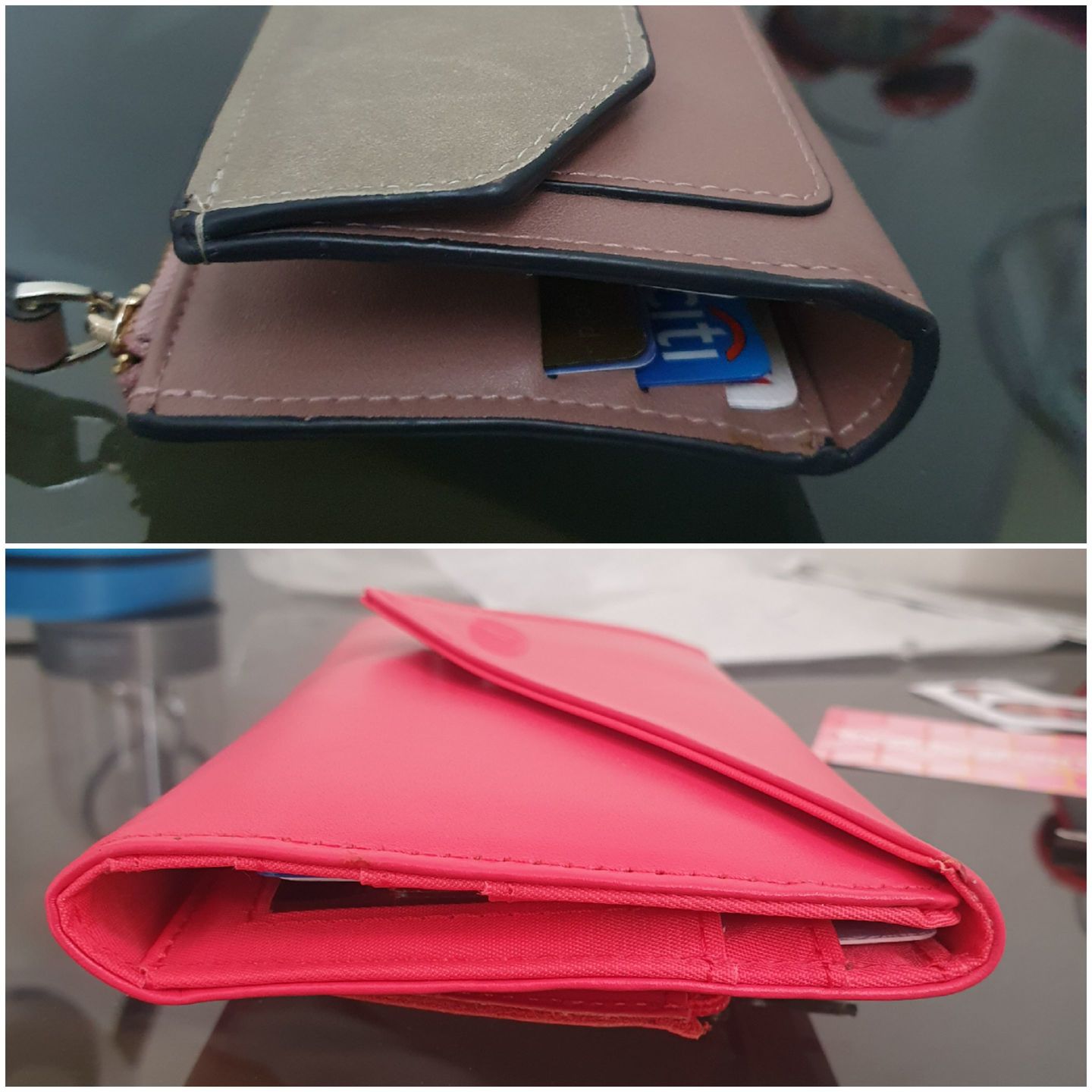 Customer photo review of Leather Slimvelope Coral Pink