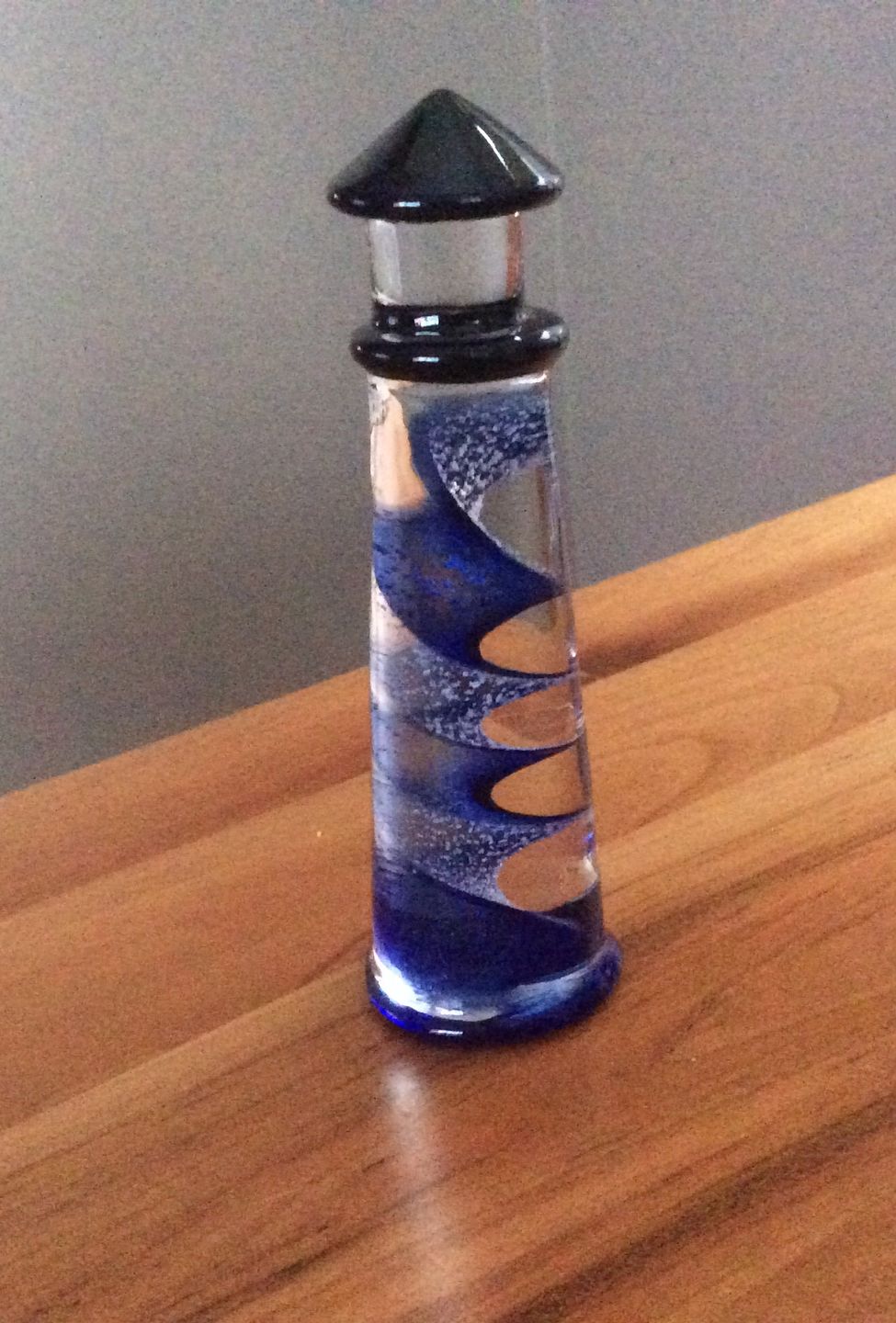 Customer photo review of Memorial Glass Lighthouse with Cremation Ashes