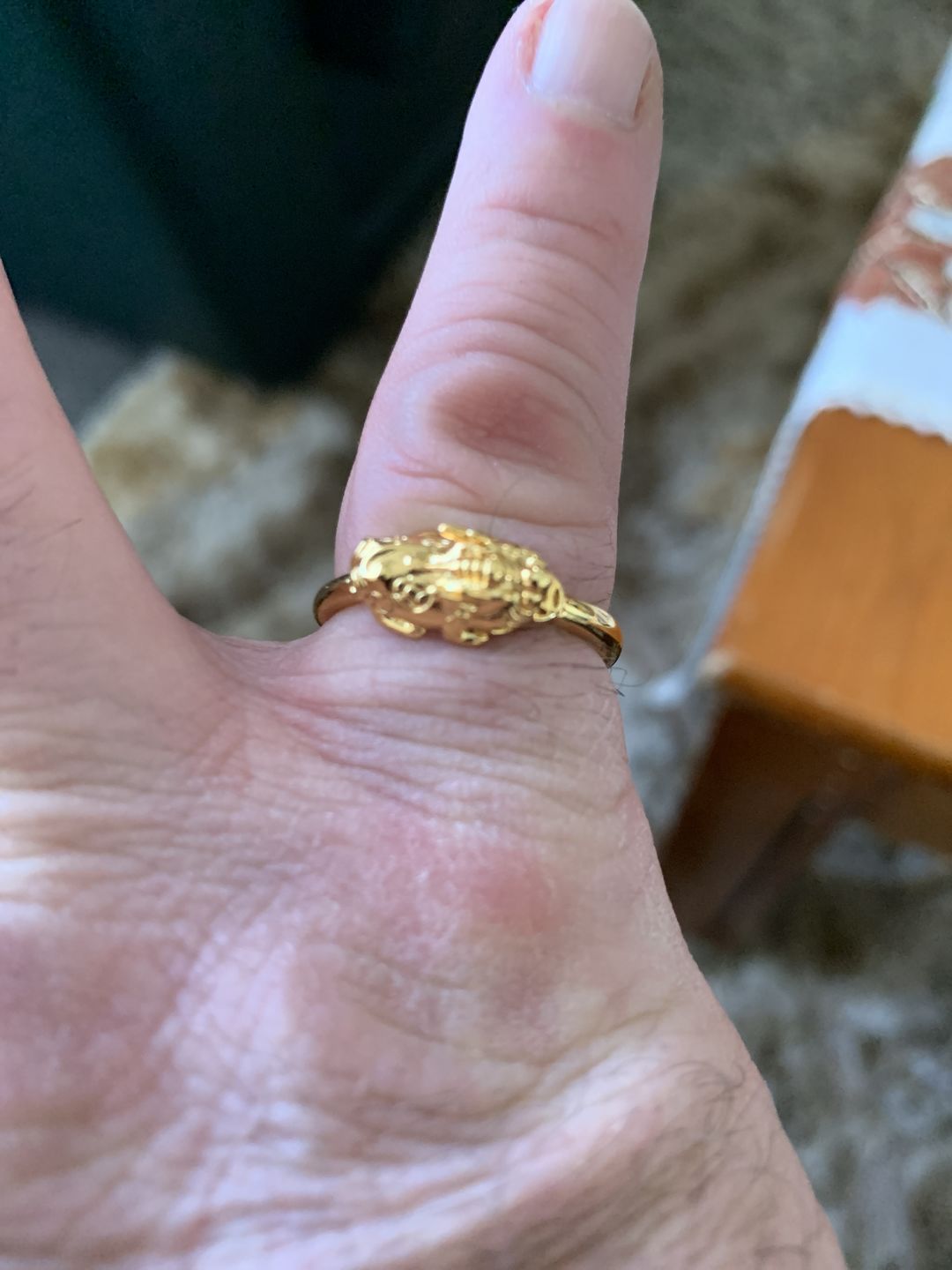 Customer photo review of Adjustable Lucky Gold Piyao Ring