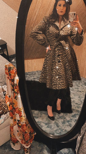 Customer photo review of PRE-ORDER - Starlet Swing Coat in Leopard Print - Vixen by Micheline Pitt