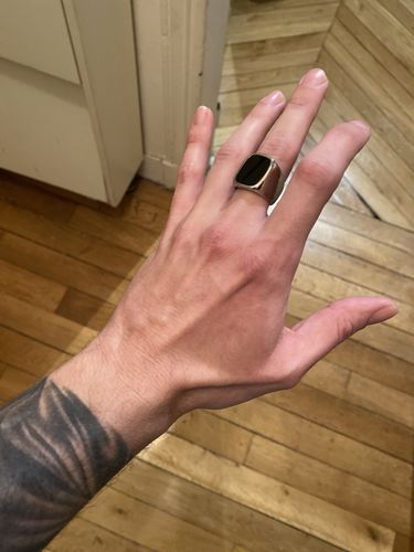 Customer photo review of ONYX RING SILVER AND GOLD