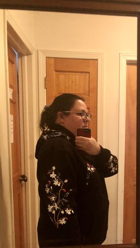 Customer photo review of Birds & Trees Embroidered Sukajan Hoodie