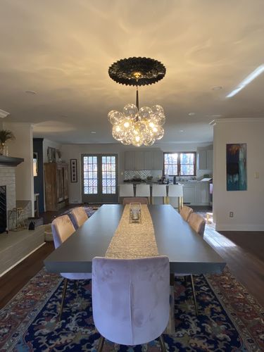 Customer photo review of Modern Clear Glass Bubble Cluster Chandelier