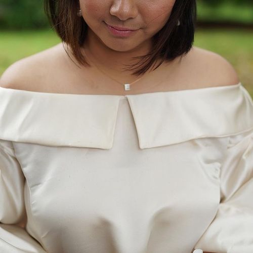Customer photo review of The Pearl Letter Necklace