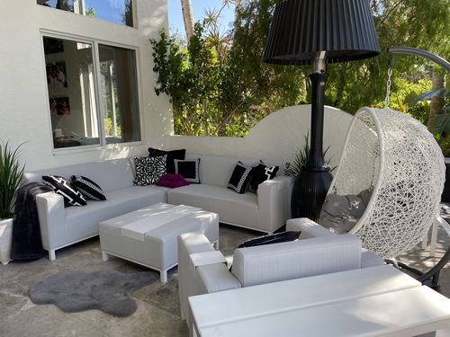 Customer photo review of Milan 5 Piece Outdoor Furniture Sofa Set in Beige