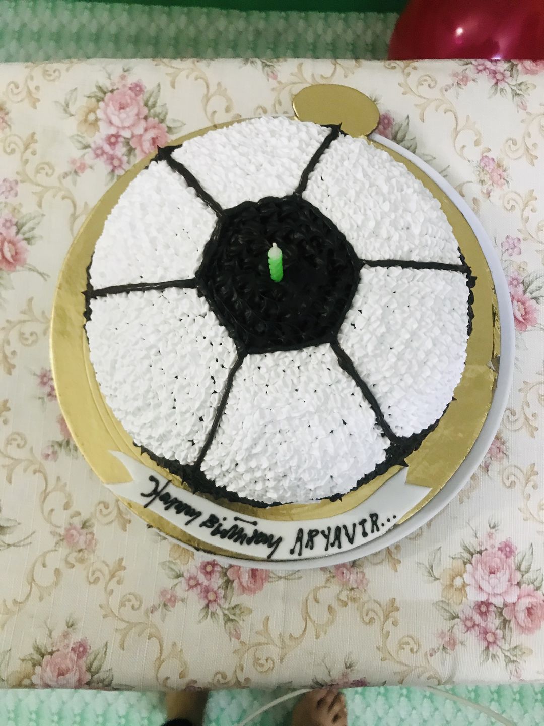 Customer photo review of Football shape cake