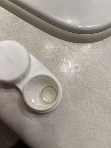 Customer photo review of TTDeye Crystal Ball Yellow-Green Colored Contact Lenses