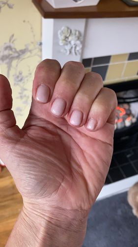 Customer photo review of Semilac Extend Base 806 Glitter Delicate Pink 5 in 1 UV Gel Polish7 ml