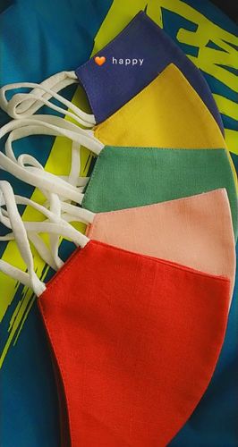 Customer photo review of Celebration Collection Triple Layered Cotton Linen Mask - Pack of 5