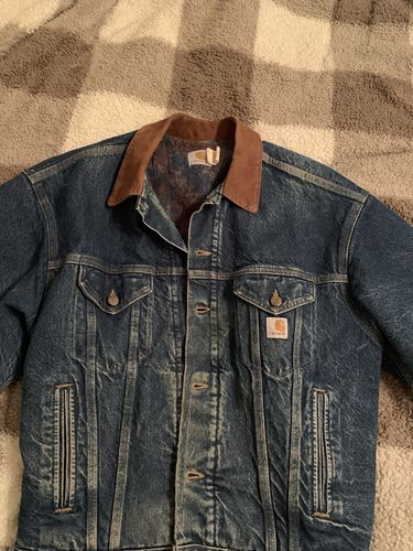Customer photo review of Vintage Carhartt Flannel-Lined Denim Jean Jacket - Men's Large