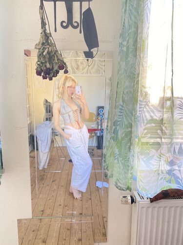 Customer photo review of Lace up halter top