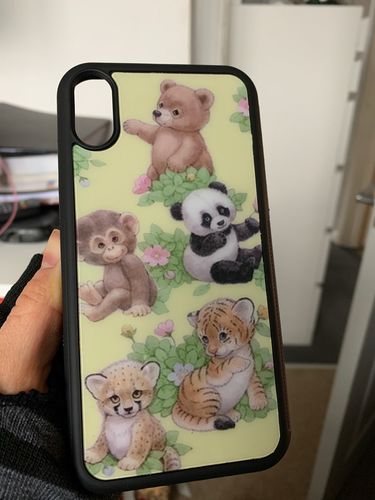 Customer photo review of Graphic Design Animal Babies iPhone Case
