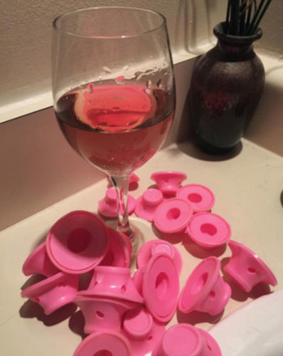 Customer photo review of Set of 10 Heatless Hair Curlers