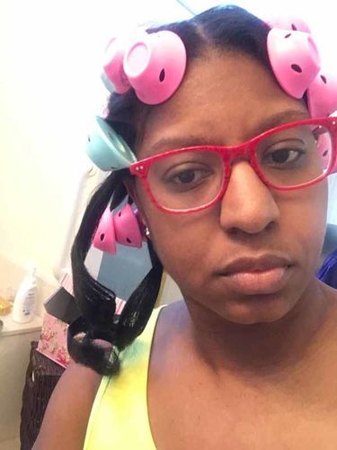 Customer photo review of Set of 10 Heatless Hair Curlers