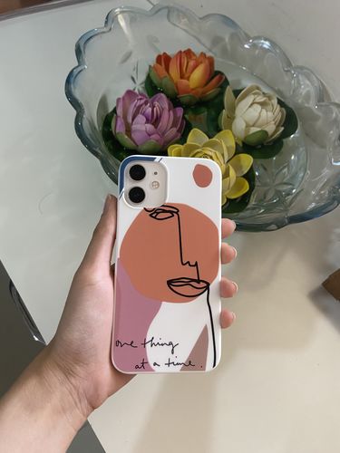 Customer photo review of Abstract Face Minimal Phone Case