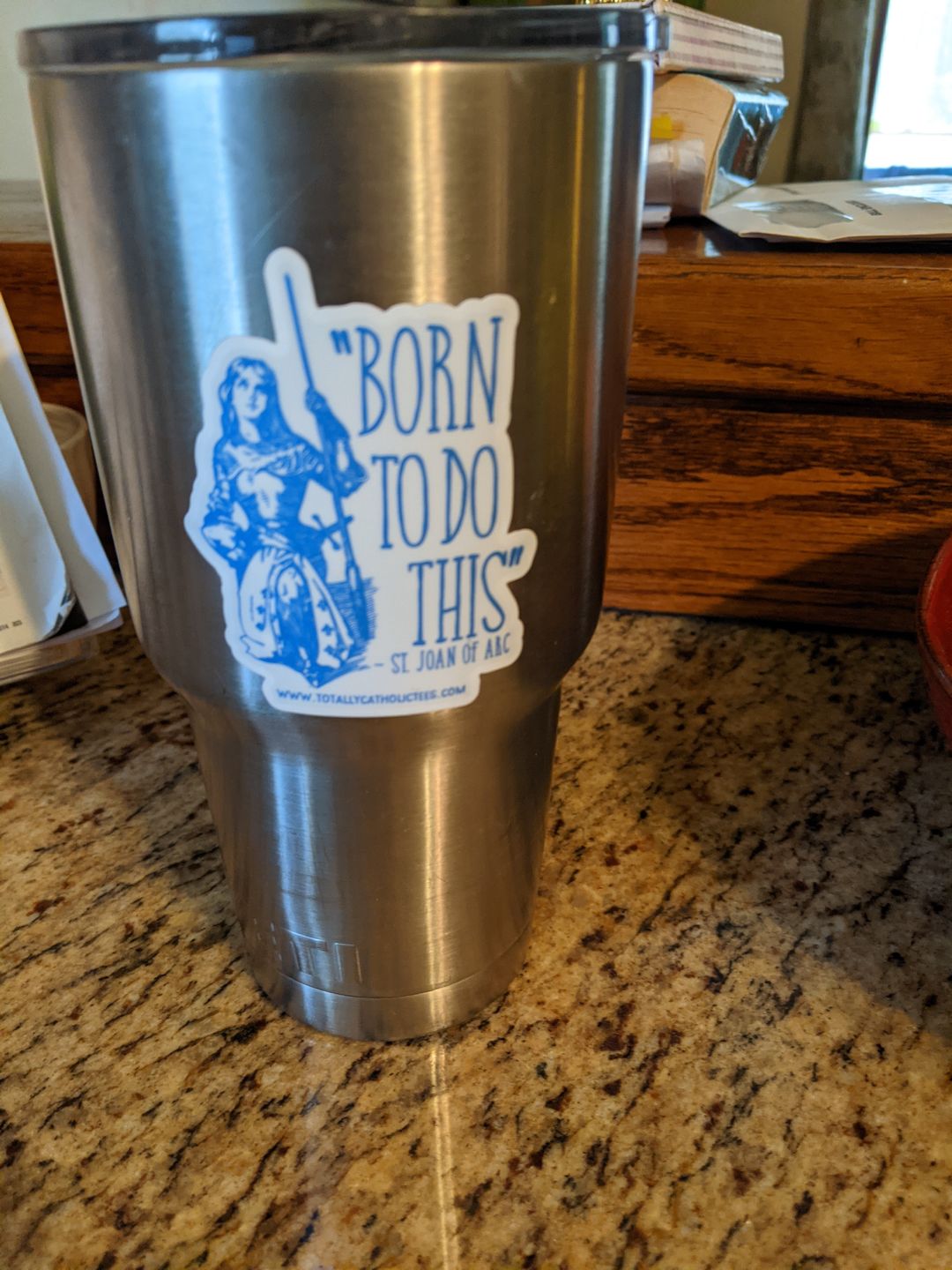 Customer photo review of Saint Joan of Arc 3" Premium Sticker