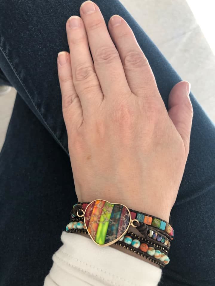 Customer photo review of Chakra Moonlight Protection Wrap Bracelet