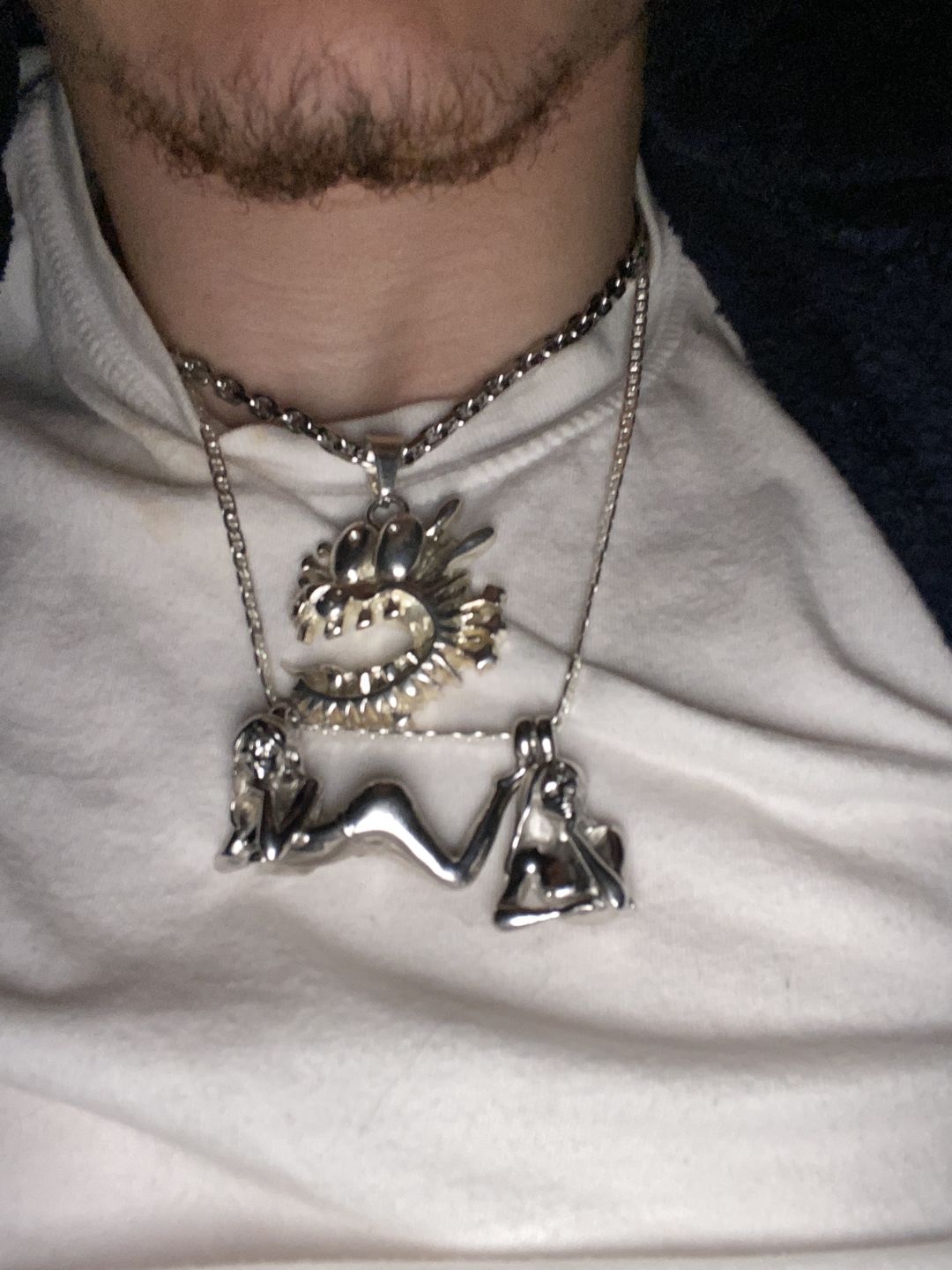 Customer photo review of Sterling Silver Mariner Chains 16"-22"