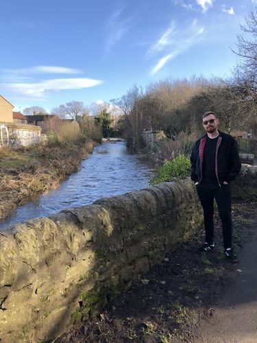 Customer photo review of Mens Harrington Jacket with Ribbed Collar - Black