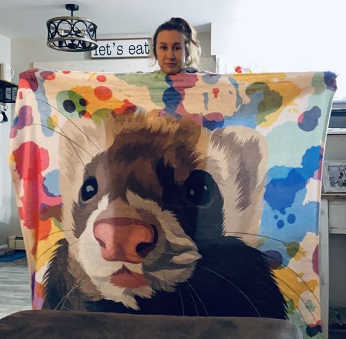 Customer photo review of Custom Pet Fleece Blanket