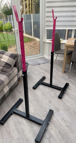 Customer photo review of NEW Iron-Strength Colourful Squat Stands 300kg  Pair