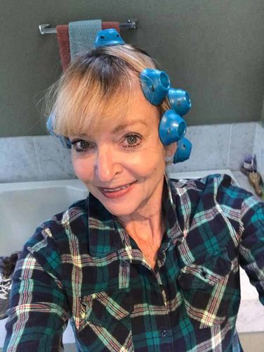 Customer photo review of Set of 10 Heatless Hair Curlers