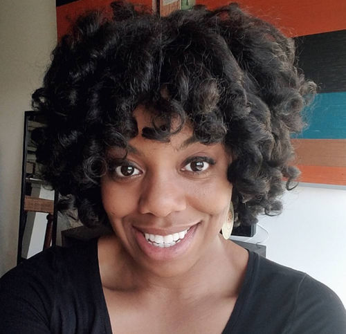 Customer photo review of Set of 10 Heatless Hair Curlers