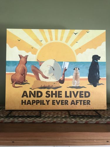 Customer photo review of Dog Happily Ever After - Personalized Custom Canvas - Dogs, Beach and Book - Multi-Dog Version