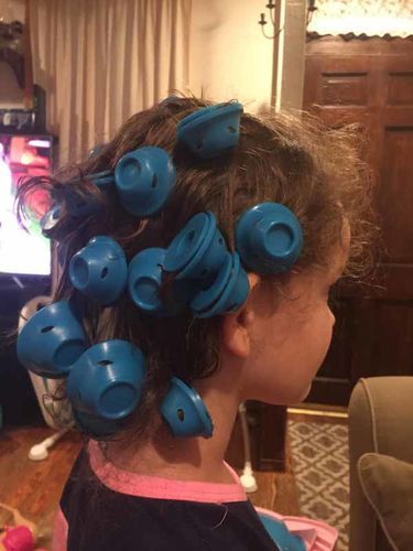 Customer photo review of Set of 10 Heatless Hair Curlers