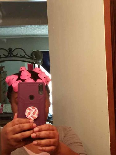 Customer photo review of Set of 10 Heatless Hair Curlers