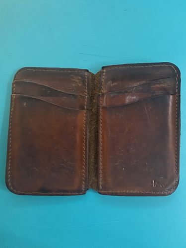Customer photo review of No.52 | 'Buck Brown' Vertical Leather Wallet