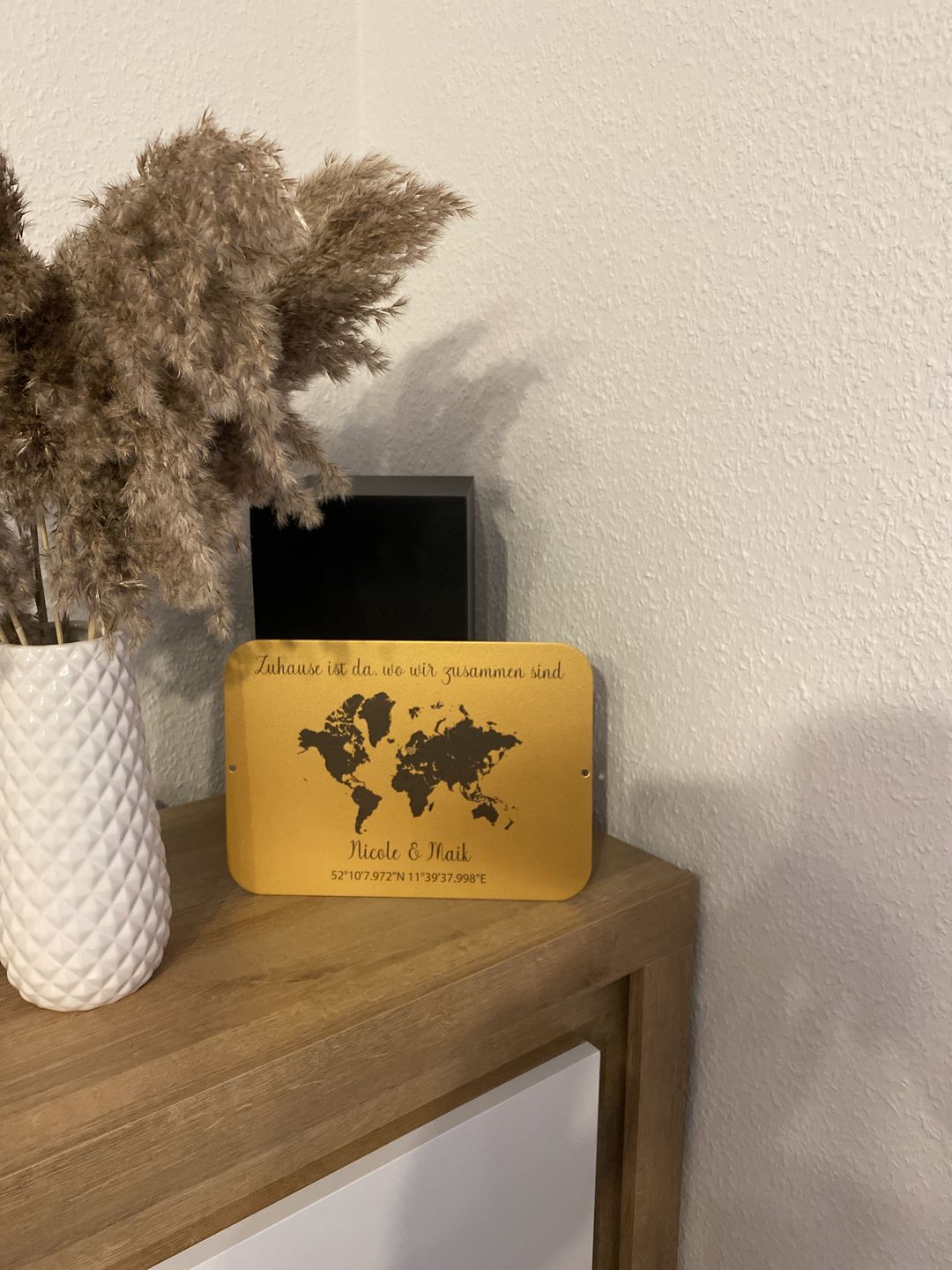 Customer photo review of Geschenk Weltkarte mit Koordinaten - personalisiert