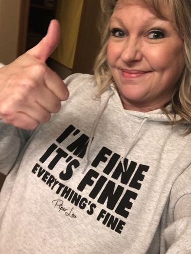 Customer photo review of I'm Fine It's Fine Everything's Fine Winter Apparel