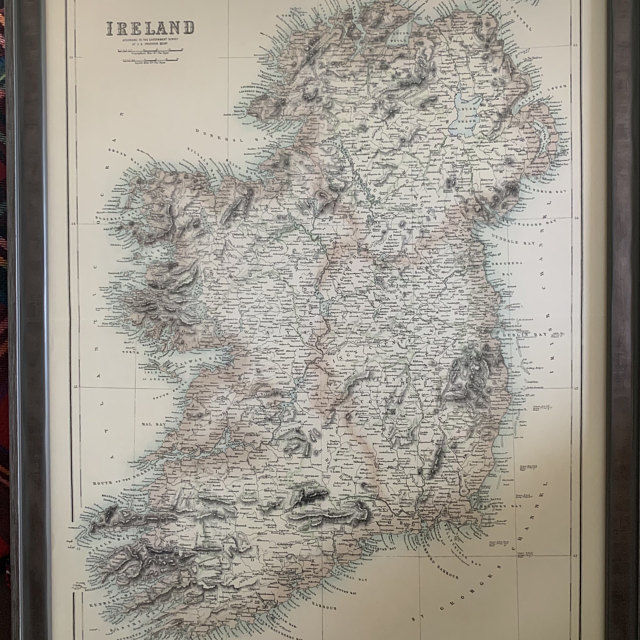 Customer photo review of Old Map of Ireland in 1872 - Rare, Attractive Colour Map by A. Fullarton & Co
