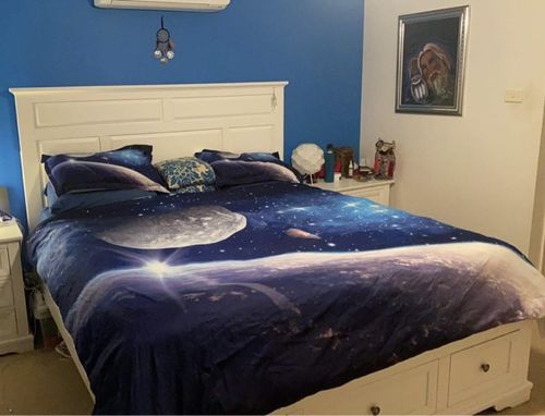 Customer photo review of Blue Universe Bedding Set