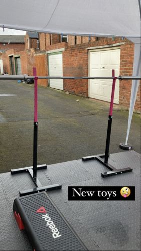 Customer photo review of NEW Iron-Strength Colourful Squat Stands 300kg  Pair